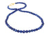Natural Sapphire Plain Round Beads w/ Sterling & Diamond Clasp, Ready to wear Necklace (SAPP-RNDL-4-8)
